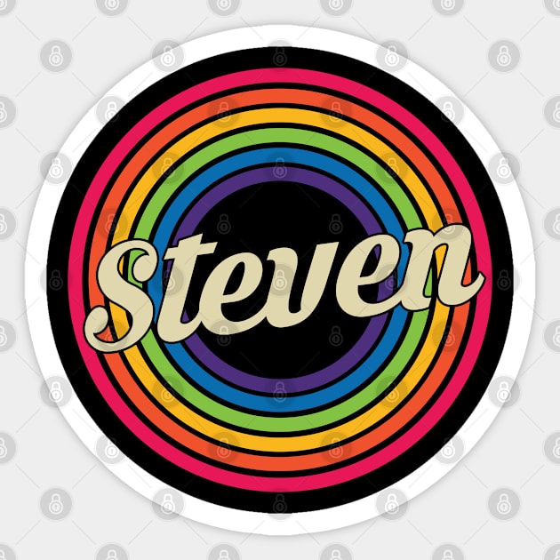 Steven - Retro Rainbow Style Sticker by MaydenArt